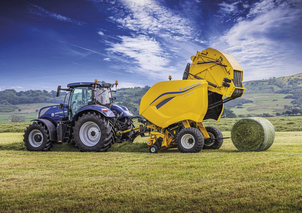 Neue Rundballenpresse Pro-Belt von New Holland: Auch wenn die technischen Details fehlen, pressen die neuen Pro-Belt-Maschinen vermutlich Ballen mit einem Durchmesser von 0,90 m bis zu 1,90 m.
© New Holland