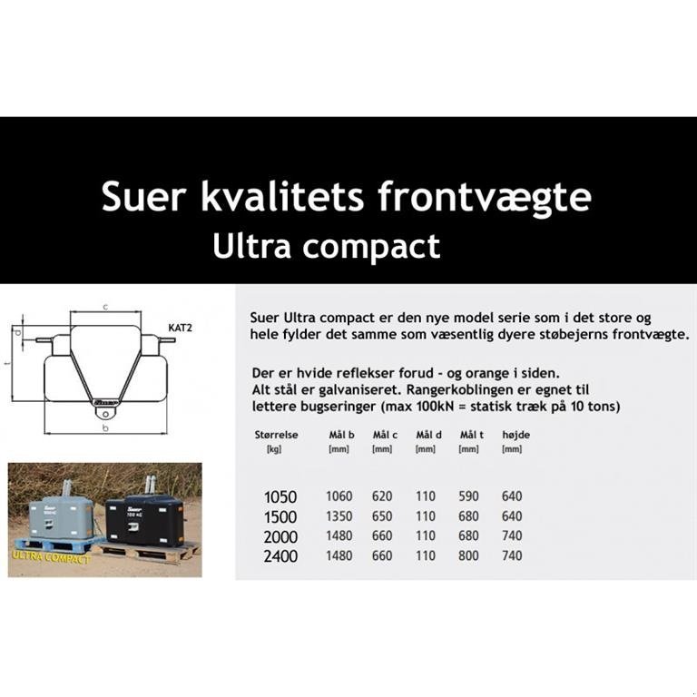 Frontgewicht des Typs Suer 1500 kg ultra kompakt - www.suer.dk GRATIS LEVERING, Gebrauchtmaschine in Tønder (Bild 3)