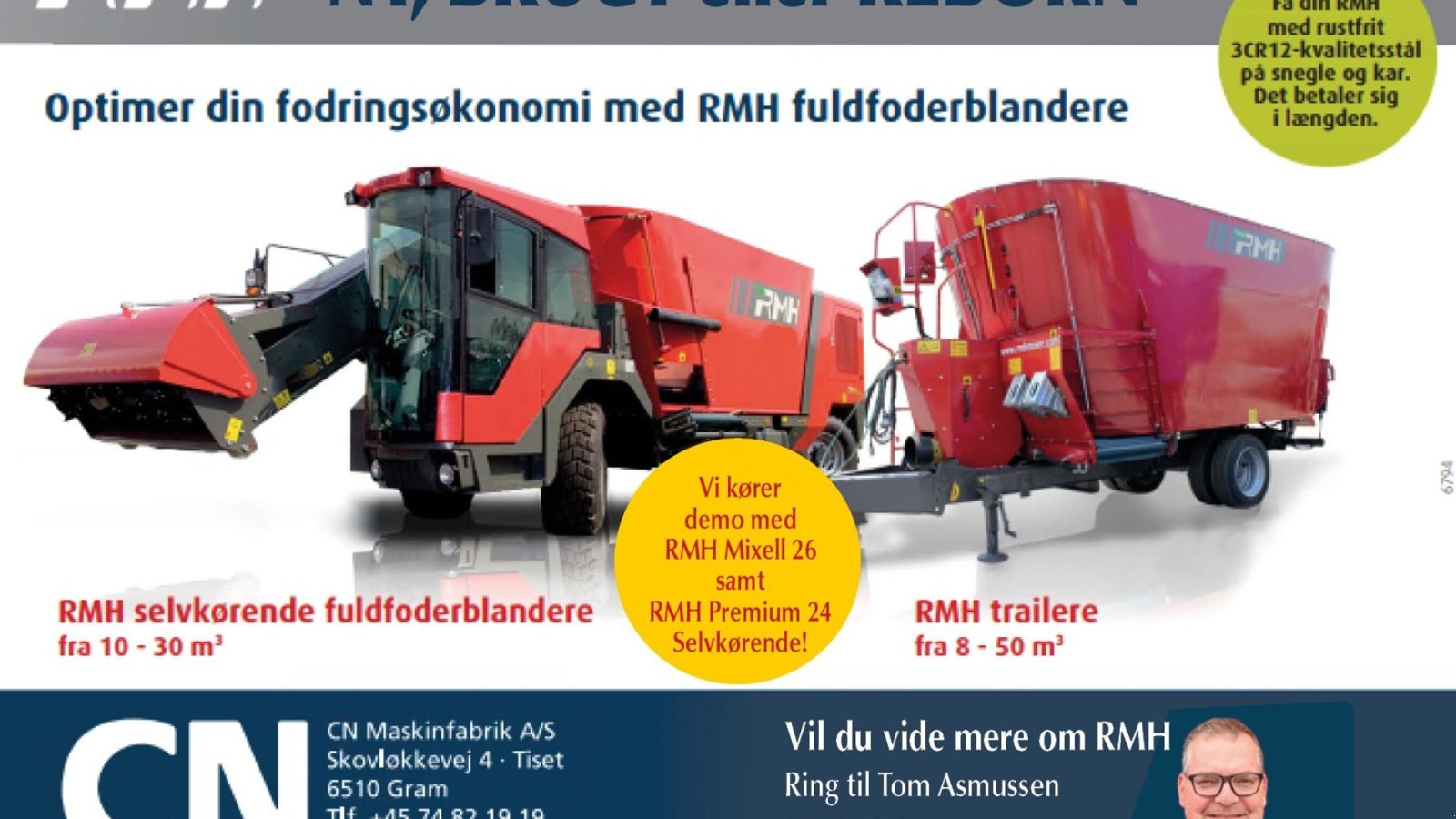 Futterverteilwagen des Typs RMH Trio 45 Kontakt Tom 20301365, Gebrauchtmaschine in Gram (Bild 6)