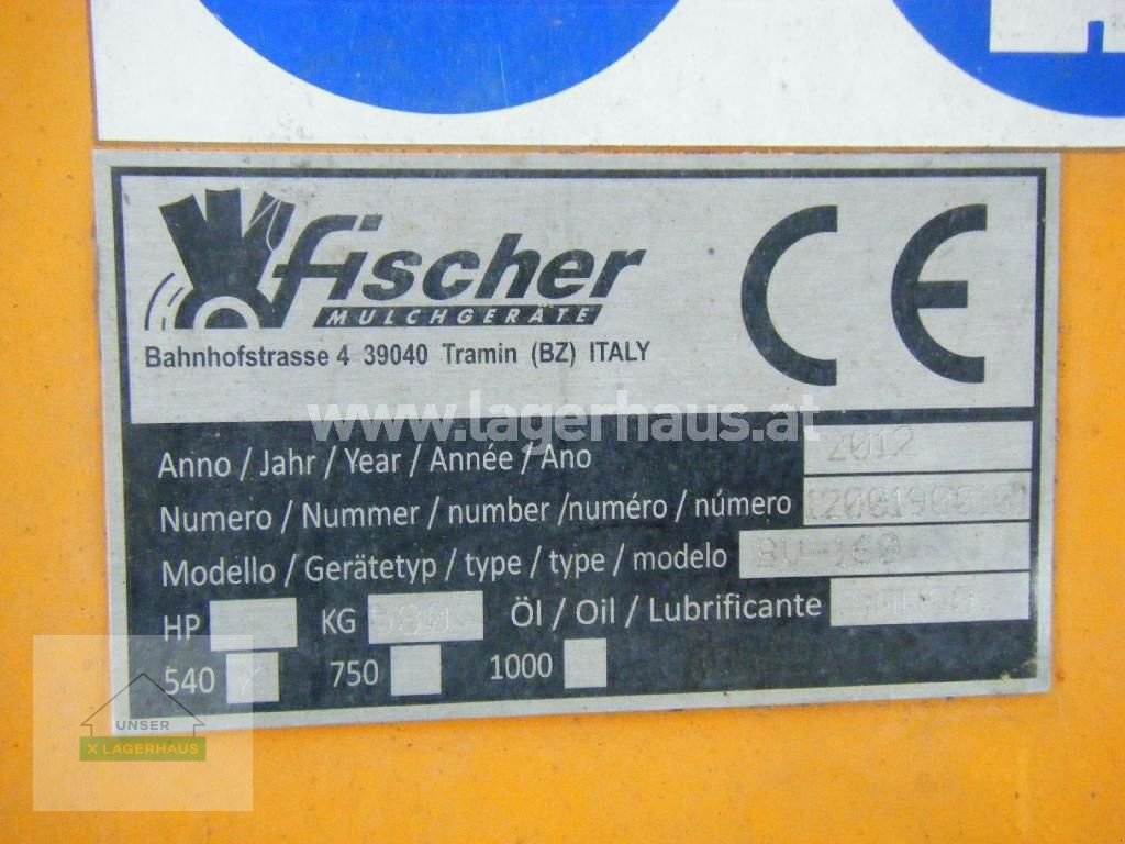 Mulchgerät & Häckselgerät des Typs Fischer BV 160, Gebrauchtmaschine in Horitschon (Bild 4)