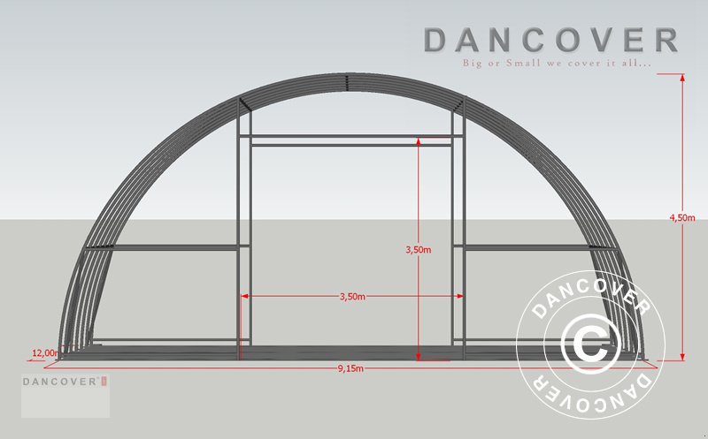 Zelthalle des Typs Sonstige RUNDBOGENHALLE 9,15X12X4,5M, PE, WEISS, Neumaschine in Hellebaek (Bild 5)