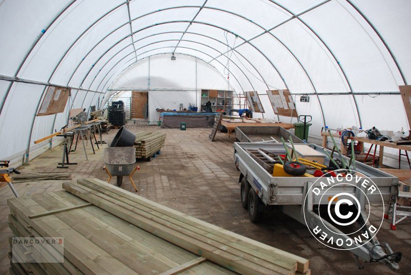Zelthalle des Typs Sonstige RUNDBOGENHALLE 9,15X12X4,5M, PE, WEISS, Neumaschine in Hellebaek (Bild 7)