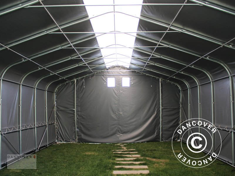 Zelthalle des Typs Sonstige LAGERZELT PRO 6X18X3,7M PVC MIT DACHFENSTER, GRAU, Neumaschine in Hellebaek (Bild 2)