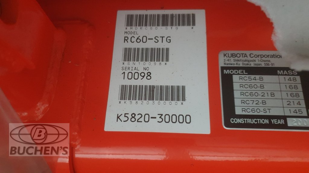 Rasenmäher des Typs Kubota RC60-ST Mähwerk ST25/ST30, Neumaschine in Olpe (Bild 2)