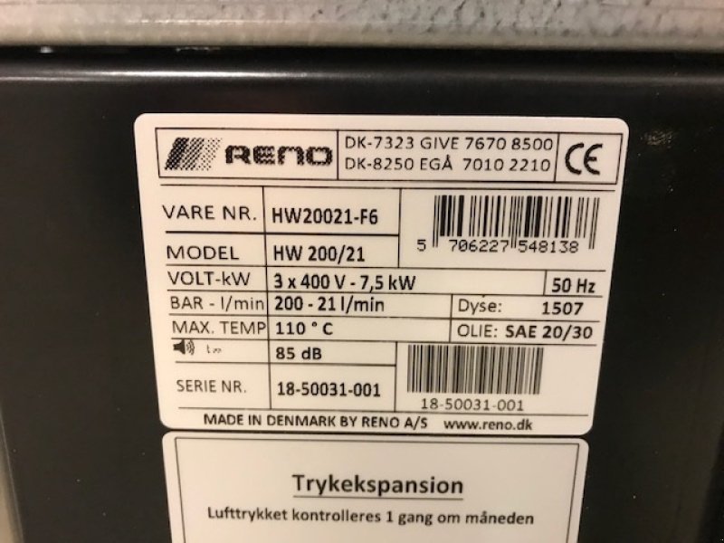 Hochdruckreiniger des Typs Sonstige HW200/21 Geyser M8 - Med påbygget slangetromle, Gebrauchtmaschine in Roslev (Bild 7)