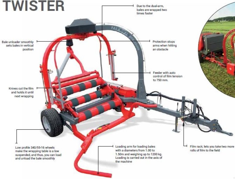 Ballenwickler des Typs Unia Twister, Gebrauchtmaschine in Hadsund (Bild 19)