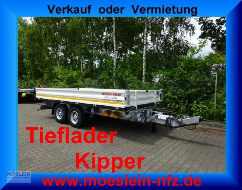 Anhänger des Typs Möslein TTD 13 Weiß 13 t Tandem 3- Seitenkipper Tieflader, Gebrauchtmaschine in Schwebheim (Bild 1)