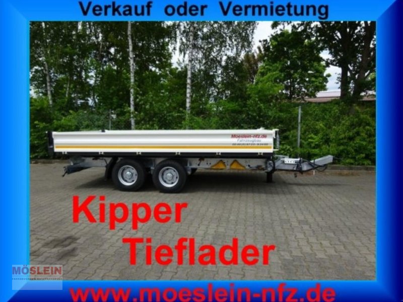 Anhänger des Typs Möslein TTD 11 Weiß neuer Tandem 3- Seitenkipper Tieflade, Gebrauchtmaschine in Schwebheim (Bild 1)
