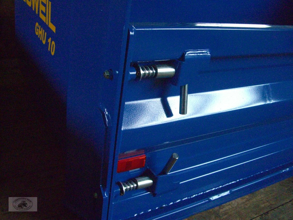 Heckcontainer des Typs Göweil "GHU10-1850DW" 1,97m Breit, DW, Blau, Hochkippschaufel *NEU*, Neumaschine in Tschirn (Bild 2)