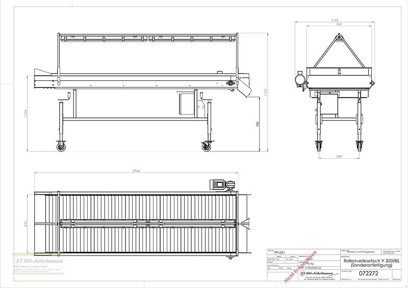 Lagertechnik des Typs EURO-Jabelmann Rollenverlesetisch V 300/85, Stehmodell, NEU, Neumaschine in Itterbeck (Bild 16)