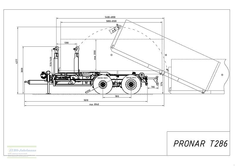 Abrollcontainer des Typs PRONAR Containeranhänger / Containerfahrzeug / Hakenlifter T 286, 23 to, NEU, Neumaschine in Itterbeck (Bild 30)