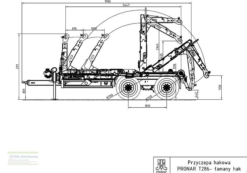 Abrollcontainer des Typs PRONAR Hakenlift  T 286, 23 to. zGG, Abrollkipper /  Containeranhänger / Containerfahrzeug / Abrollsystem / Abrollfahrzeug / Hakengerät Modell T 286, 23 to., Neumaschine in Itterbeck (Bild 29)