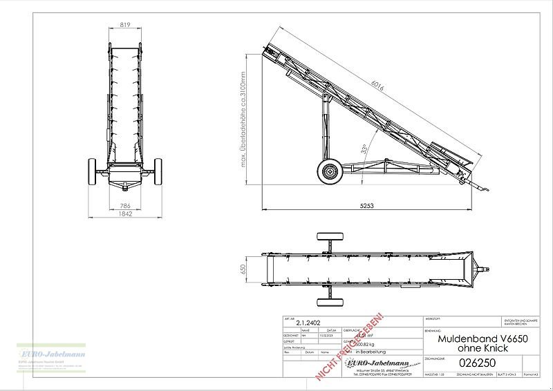Förderanlage des Typs EURO-Jabelmann Förderband, EURO-Band V 6650, 6 m, NEU, Neumaschine in Itterbeck (Bild 12)