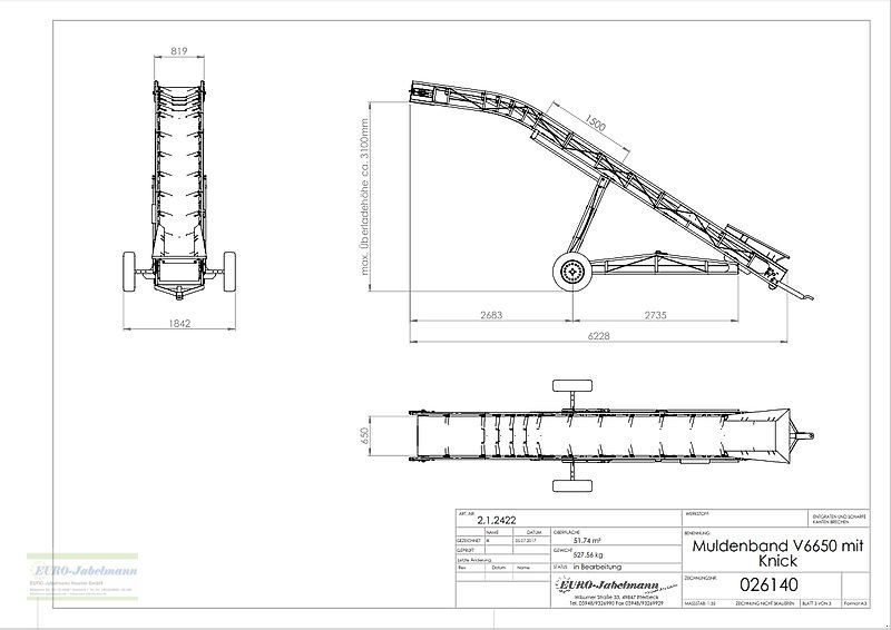 Förderanlage des Typs EURO-Jabelmann Förderband, EURO-Band V 6650, 6 m, NEU, Neumaschine in Itterbeck (Bild 14)
