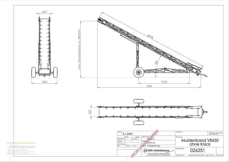 Förderanlage des Typs EURO-Jabelmann Förderband, EURO-Band V 8650, 8 m, NEU, Neumaschine in Itterbeck (Bild 26)