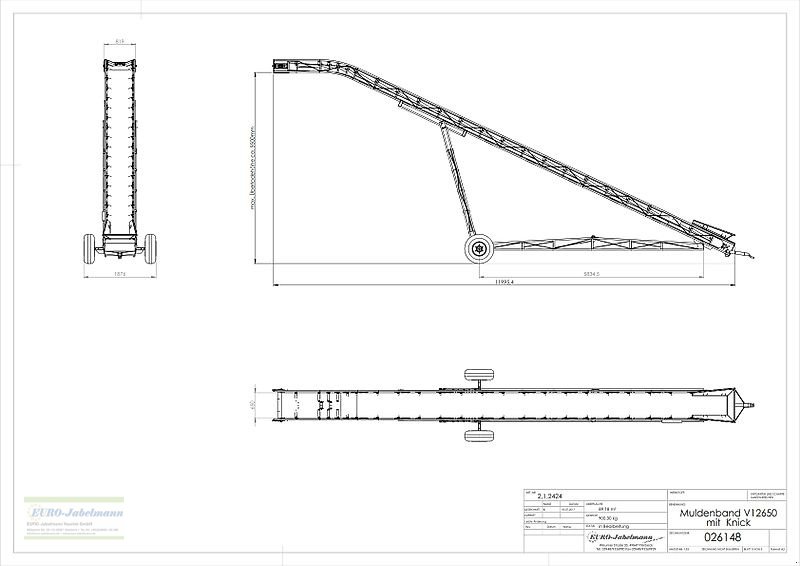 Förderanlage des Typs EURO-Jabelmann Förderband, EURO-Band V 12650, 12 m, NEU, sofort ab Lager, Neumaschine in Itterbeck (Bild 29)