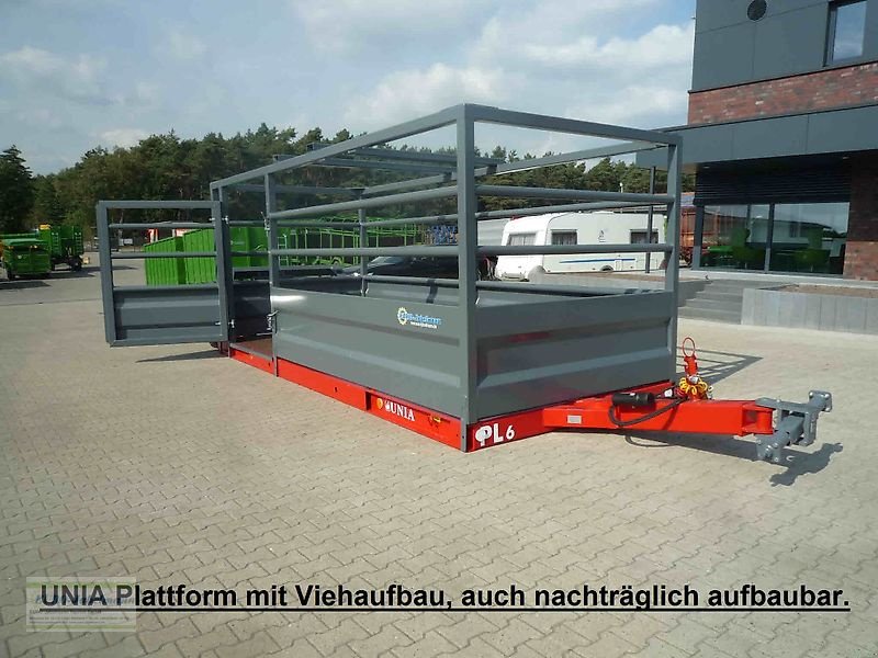 Tieflader des Typs Unia ´ßTransportplattform / Tieflader PL-6, hydr. absenkbar, Lenkachse möglich, Neumaschine in Itterbeck (Bild 13)