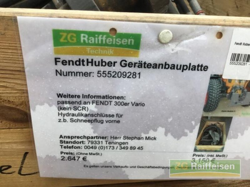 Sonstiges Traktorzubehör des Typs Fendt Geräteanbauplatte Gr.3, Gebrauchtmaschine in Bühl (Bild 3)
